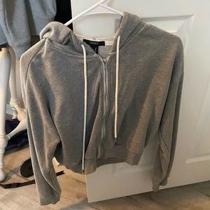 Gray zip up